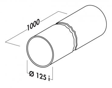 Maße für Rundrohr R-125 1000mm Compair System
