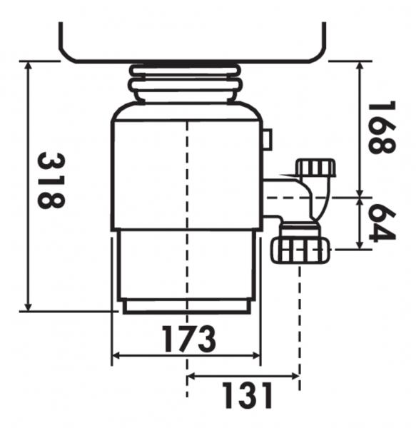 Abfallzerkleinerer Model M-56 InSinkErator Maße