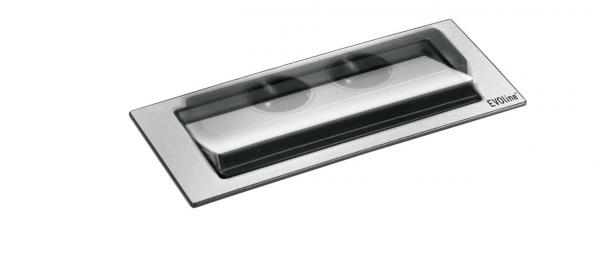 Energiebox Evoline BackFlip-USB A, Edelstahl, Schwarz lackiert, Einbau, flächenbündig H 2,6mm,  Steckdosenelement