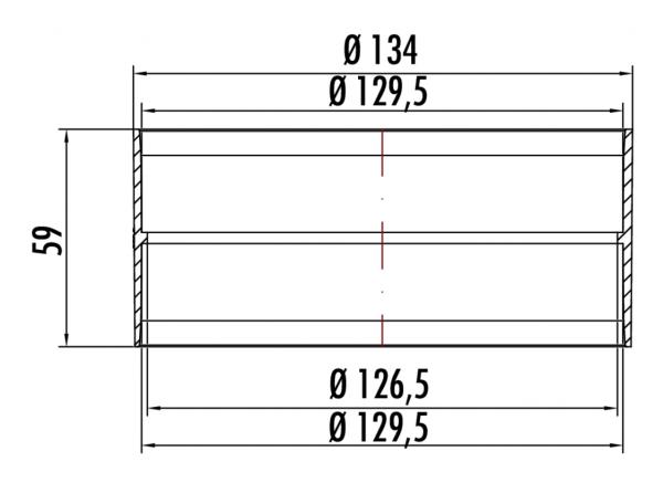 Maße für Rohrverbinder rund R-VBS 125 Compair System