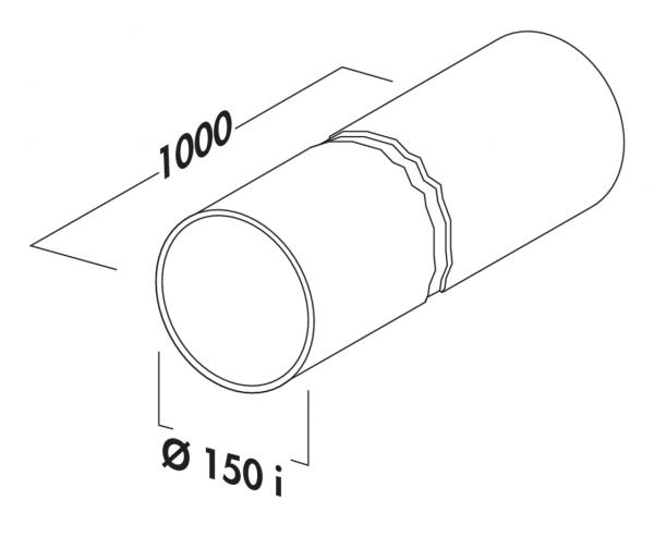 Maße für Rundrohr 150 Compair System 1000mm